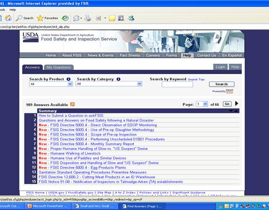 askFSIS Web Page