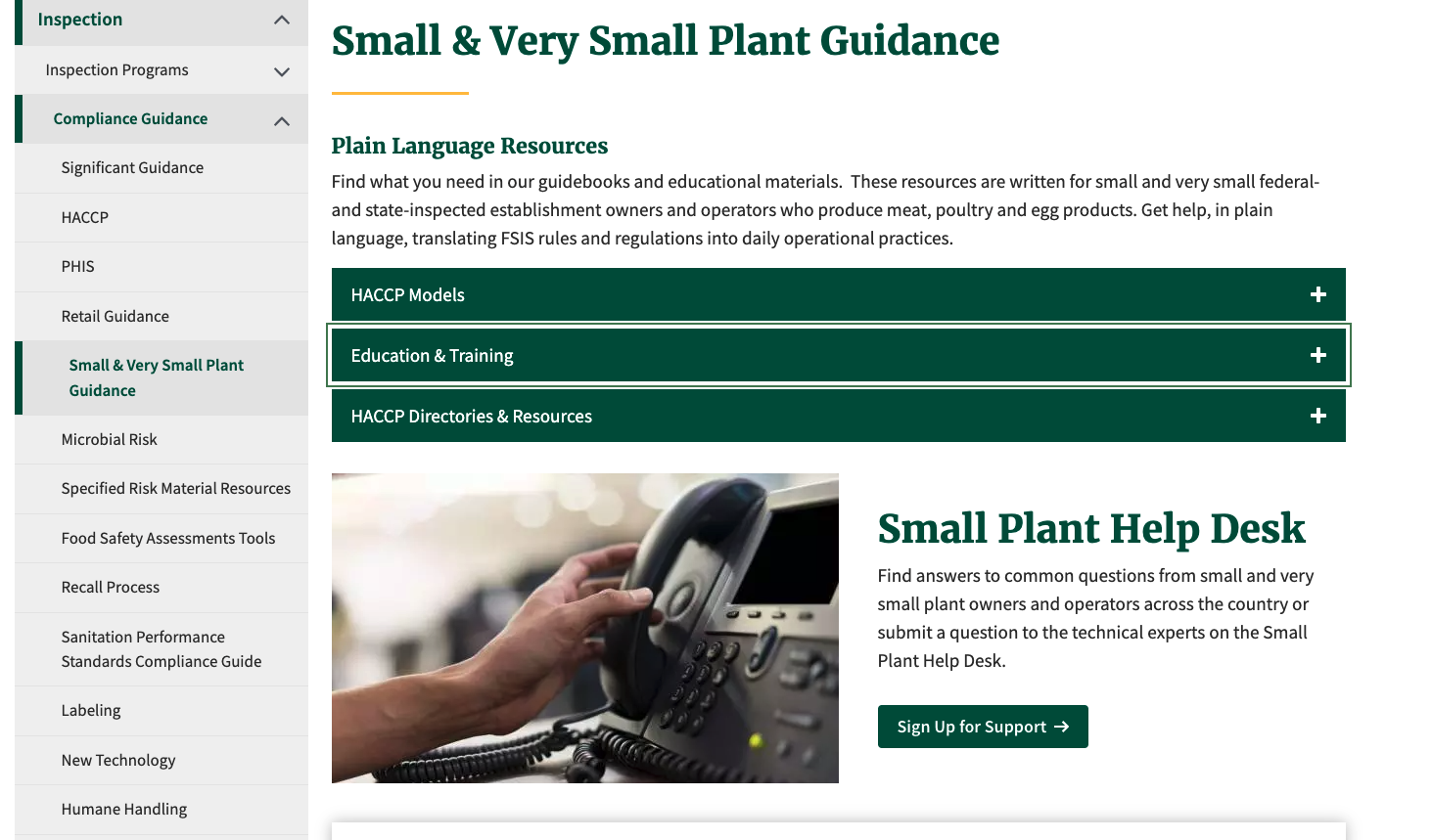 FSIS Website for Small and Very Small Establishments