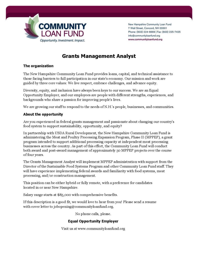 Newsletter classifieds niche meat processor assistance network